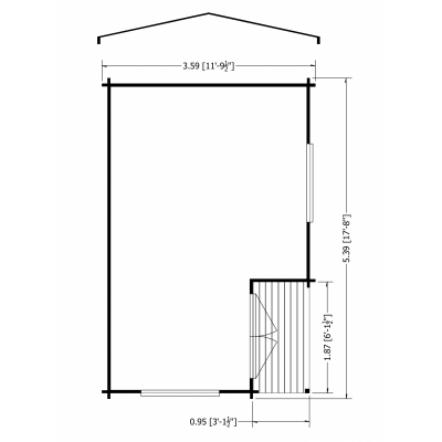 Twyford Log Cabin 12 x 18ft