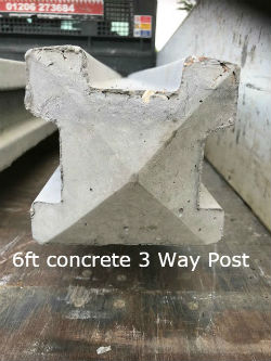 6ft Concrete 3way Post