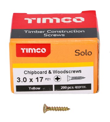 Solo Chipboard & Woodscrews 3.0 x 17