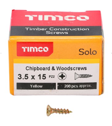Solo Chipboard & Woodscrews 3.5 x 15